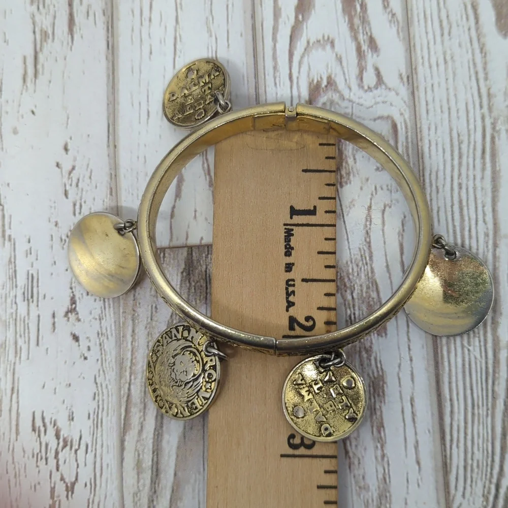 Whiting and Davis Vintage Coin Hinged Bracelet - Picture 12 of 12